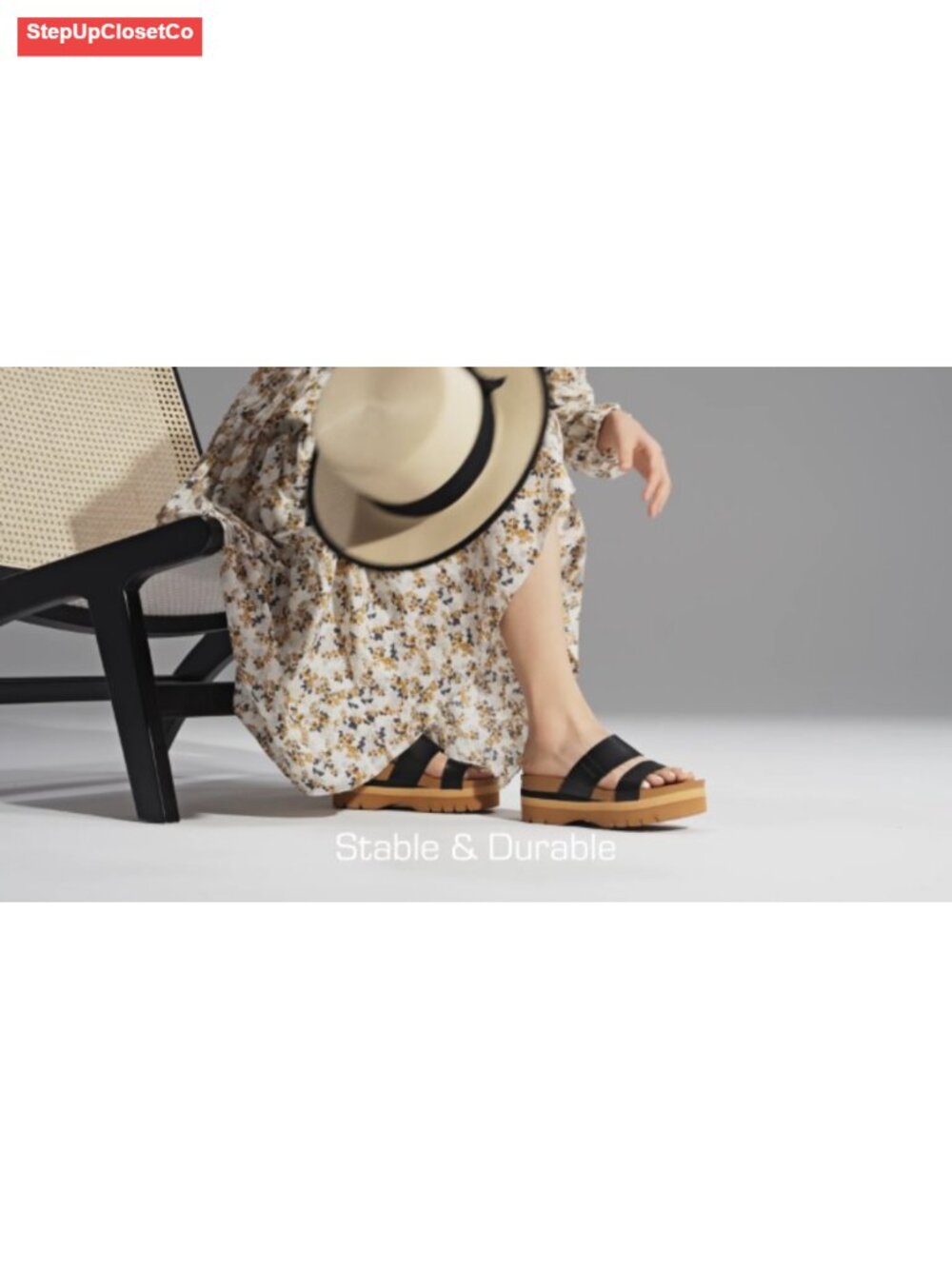 Platform Slide Sandals with Arch Support and Cushioned Cork Footbed - Picture 6 of 6